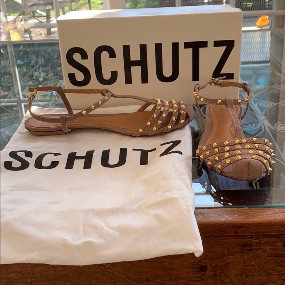 Schutz Serafina Studded Flat Sandal